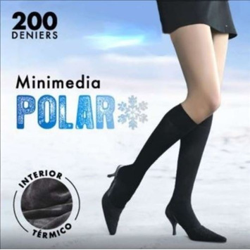 Mini media polar afelpada 200 deniers interior térmico MARIE CLAIRE Marino