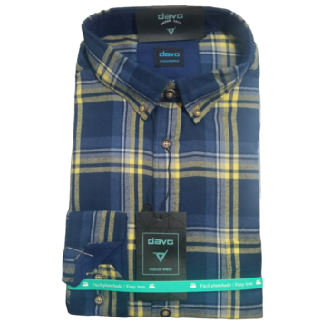 Camisa hombre FRANELA cuadros DAVÓ Marino