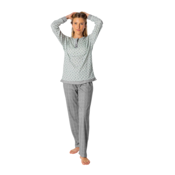 Pijama mujer invierno  Abetos LENISS Verde agua