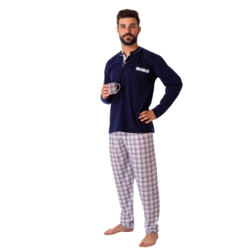 Pijama verano hombre tapeta largo DORMEN Marino