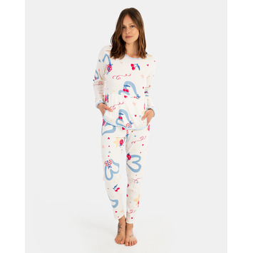 Pijama mujer mariquitas Massana Crema