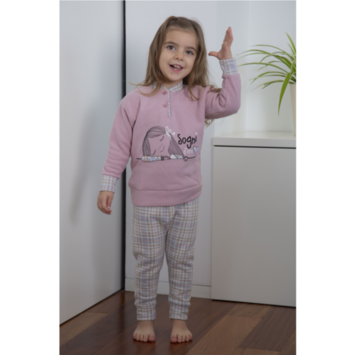 Pijama infantil niña polar Muñeca Mushler Rosa palo