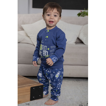 Pijama infantil tapeta puño Mushler Azul