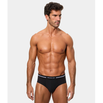 Slip hombre cintura suave algodón Abanderado Negro