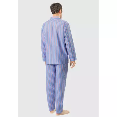 Pijama hombre tela algodón Listas EL Búho NOCTURNO Azul