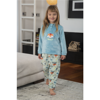 Pijama niña infantil coralina Zorro Mushler Verde agua