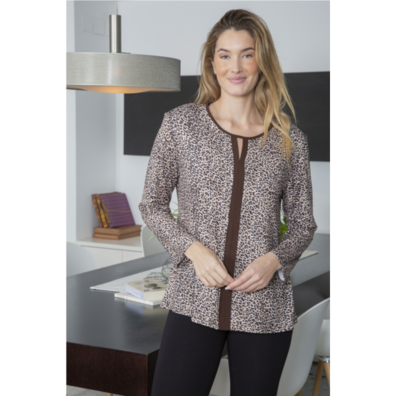 Camiseta mujer invierno animal print Mushler Marrón