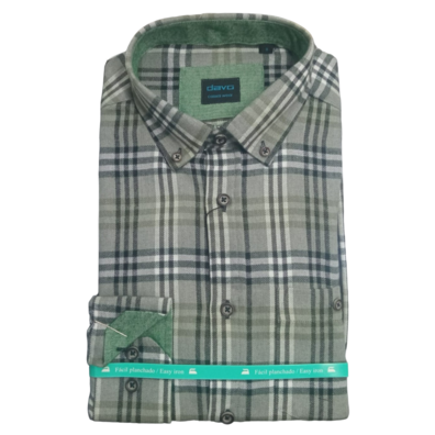 Camisa hombre FRANELA cuadros DAVÓ Verde