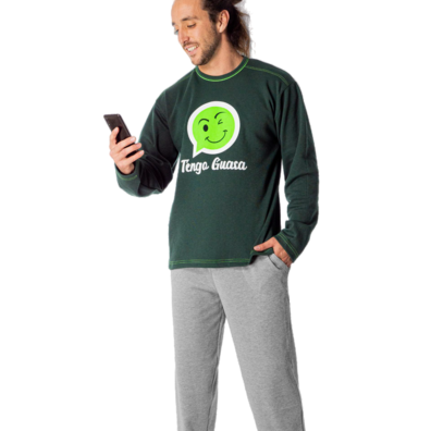 Pijama hombre  bolsillo pantalón DORMEN Verde