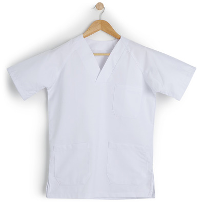 Casaca sanitaria unisex manga corta blanca ENCA Blanco