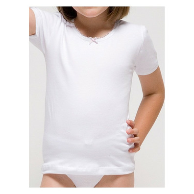 Camiseta niña manga corta algodón RAPIFE Blanco