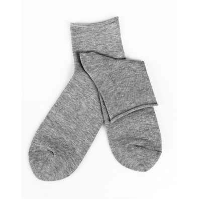 Calcetín mujer tobillero liso algodón JC SOCKS Gris claro