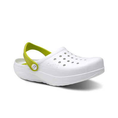 Zueco laboral kinetic unisex ultraligeros FELIZ CAMINAR Blanco_pistacho