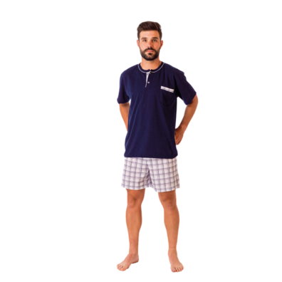 Pijama hombre corto tapeta DORMEN Marino