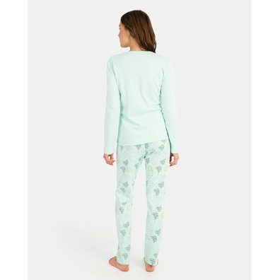 Pijama mujer algodón leopardo Massana Verde