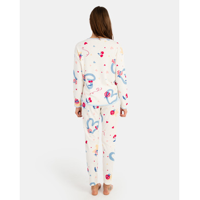 Pijama mujer mariquitas Massana Crema