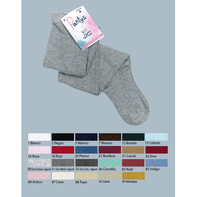 Leotardo panty niña liso invierno algodón JC Gris