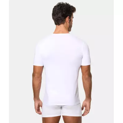 Camiseta hombre manga corta pico Abanderado Blanco