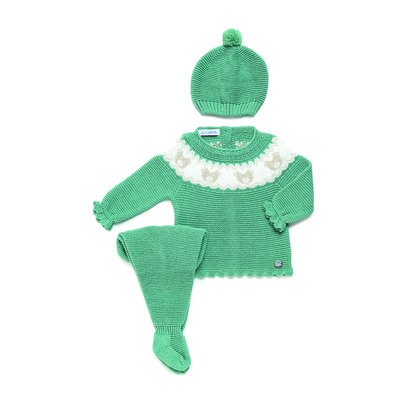 Conjunto bebe 3 piezas osito Juliana Verde