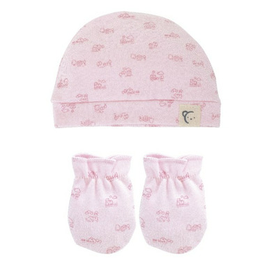 Pack gorro y manopla Casitas CALAMARO Rosa