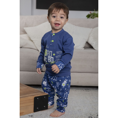 Pijama infantil tapeta puño Mushler Azul