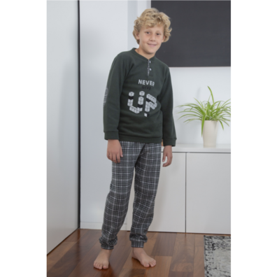 Pijama niño polar Letras Mushler Verde trébol