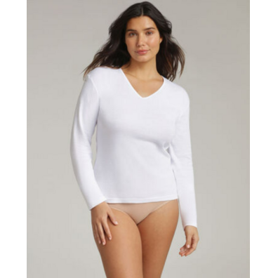 Camiseta mujer pico Térmica Playtex Blanco