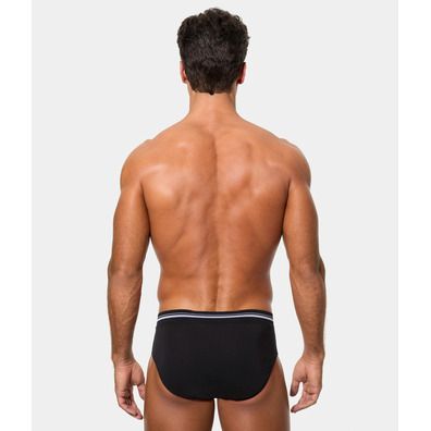 Slip hombre cintura suave algodón Abanderado Negro