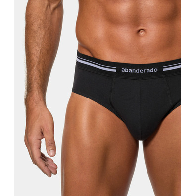 Slip hombre cintura suave algodón Abanderado Negro