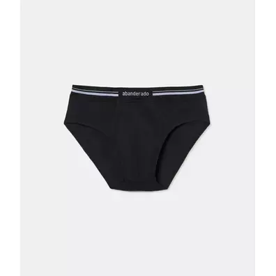 Slip hombre cintura suave algodón Abanderado Negro