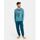 Pijama hombre algodón puño  Massana Azul/Verde